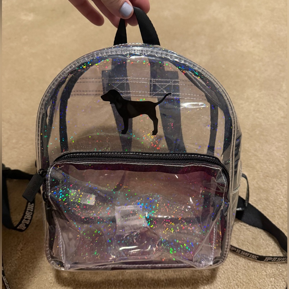 Victoria's Secret PINK Sparkly Clear Mini Backpack - Iridescent
